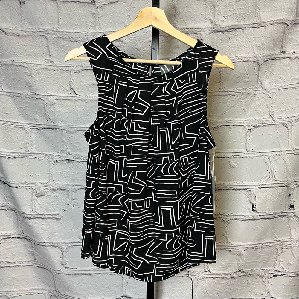 Worthington black and white tank top blouse